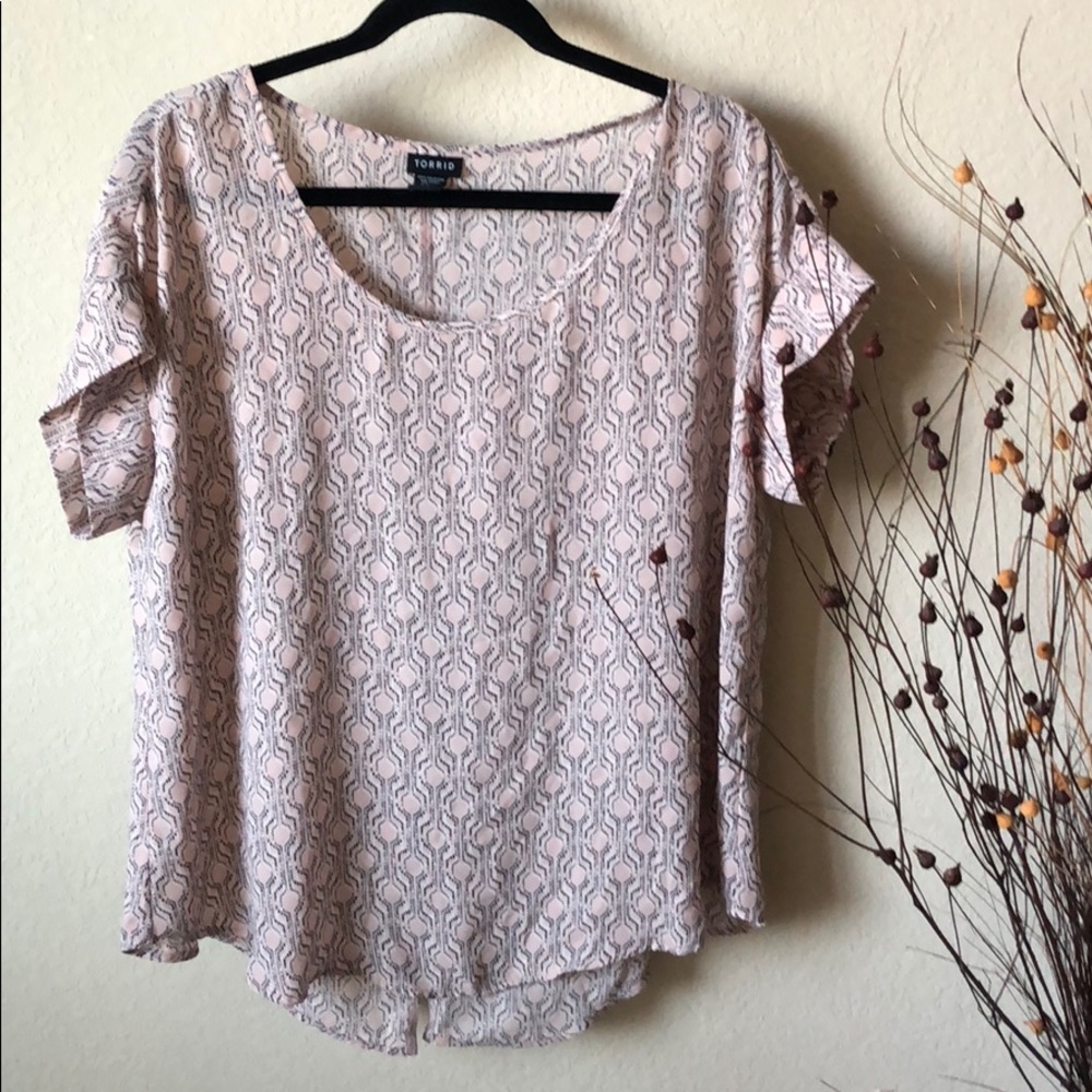 Torrid pink with black blouse!